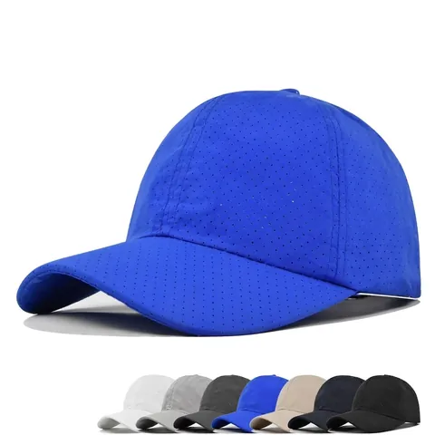 Casquette de Baseball Respirante à Séchage Rapide Hommes Femmes Perforée au Laser Couleur Unie Réglable Chapeau de Sport Extérieur Pare-soleil