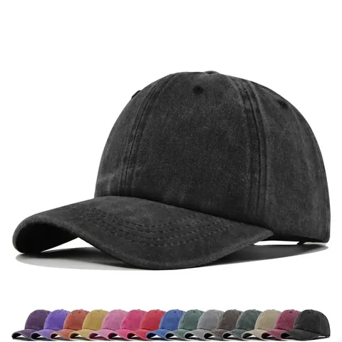 Gorra de Béisbol Vintage de Algodón Lavado para Hombre Mujer Color Sólido Desgastado Ajustable Protección Solar Deporte Exterior Dad Hat