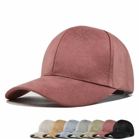 Solid Color Faux Suede Baseball Cap Adjustable Curved Brim Sun Hat For Men Women Outdoor Casual Simple Retro Style Hat