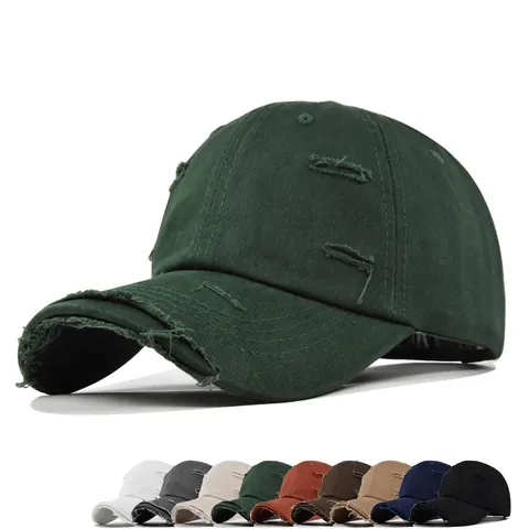 Vintage Distressed Baseballkappe Für Damen Herren Gewaschene Baumwolle Löcher Verstellbare Streetwear Hip Hop Outdoor Sonnenhut
