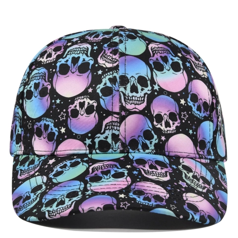 Cotton Adjustable Curved Brim Baseball Cap Printed Skull Halloween Pumpkin Clover Fashion Outdoor Sun Hat For Men Women