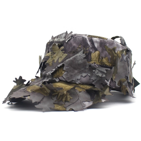 Gorra de Béisbol de Camuflaje con Hojas 3D Secado Rápido Sombrero Militar Táctico para Caza Fotografía Hombre Ajustable