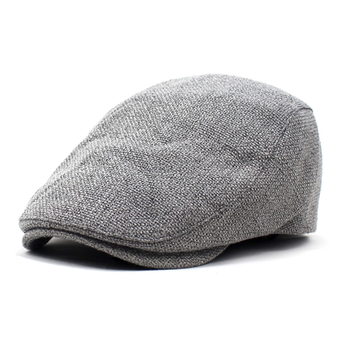 Retro Cotton Linen Flat Cap For Men Solid Color Woven Newsboy Beret Hat Outdoor Breathable Sun Protection Duck Tongue Painter Cap