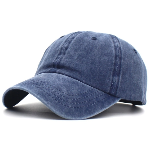 Cappello da Baseball in Cotone Lavato per Donna Regolabile con Foro per Coda di Cavallo Vintage Distressed Casual Outdoor