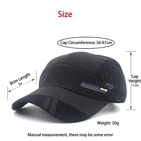 Unisex Outdoor Sport Schnelltrocknend Baseballkappe Atmungsaktiv Netz Spleißen Sonnenschutz Hut Verstellbar Casual Snapback Cap