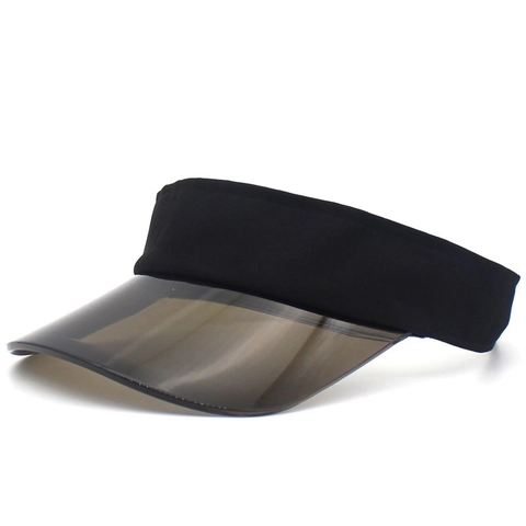 Visiera Parasole in PVC Donna Estiva Trasparente Tesa Larga Senza Calotta Cappello da Baseball per Sport All'aperto Spiaggia Regolabile Protezione UV
