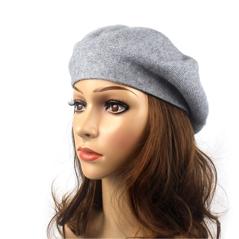Women Winter Wool Beret Hat Solid Color Knitted Artist Hat Warm Vintage Minimalist Autumn Accessories For Lady