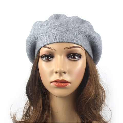 Women Winter Wool Beret Hat Solid Color Knitted Artist Hat Warm Vintage Minimalist Autumn Accessories For Lady