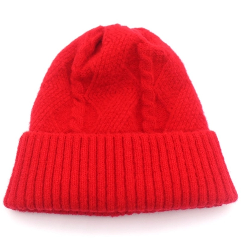 Damen Winter Zopfmuster Beanie Wollmischung Warm Jacquard Muster Mütze Für Draußen Modische Einfache Strickmütze