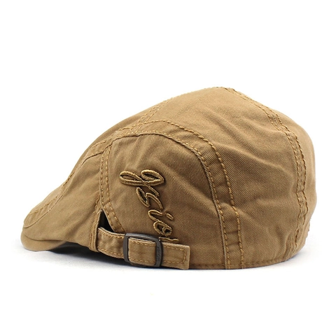 Vintage Baumwolle Schlägermütze Für Herren Damen Seiten Buchstabenstickerei Baskenmütze Verstellbar Outdoor Lässig Flatcap