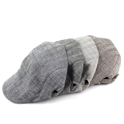 Gorra Plana de Espiga Vintage para Hombre Ajustable de Algodón Boina Newsboy Estilo Británico Sombrero de Sol al Aire Libre