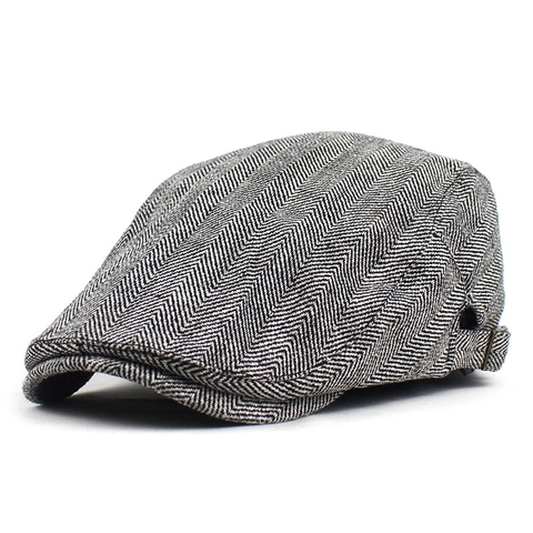 Gorra Plana de Espiga Vintage para Hombre Ajustable de Algodón Boina Newsboy Estilo Británico Sombrero de Sol al Aire Libre
