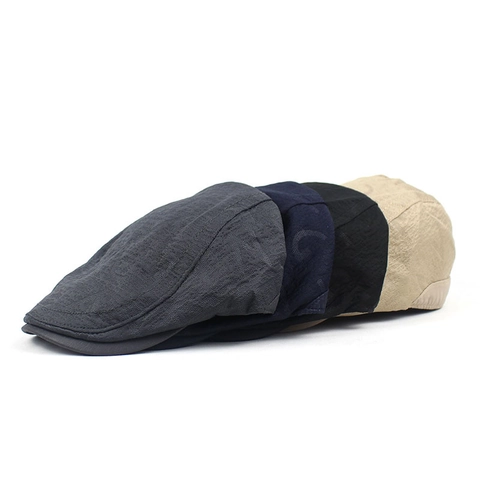 Sommer Atmungsaktiv Baskenmütze Retro Britischer Stil Schirmmütze Buchstabenmuster Verstellbar Forward Cap Sonnenschutz Outdoor