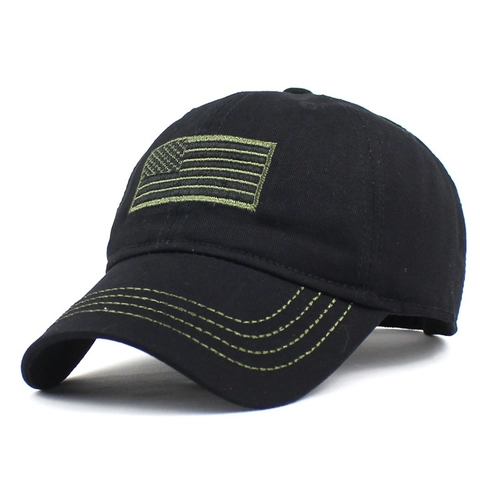 Berretto da Baseball Ricamato con Bandiera USA per Uomo Donna Outdoor Tattico Mimetico Cappello da Sole Regolabile in Cotone Twill
