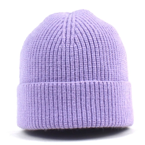 Women's Retro Ribbed Knit Beanie Hat Solid Color Warm Cuffed Acrylic Landlord Skull Cap For Winter Outdoor Casual Daily