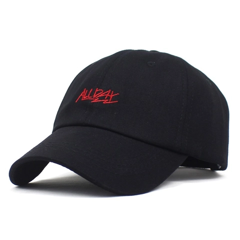 Gorra de Béisbol de Algodón Unisex Moda Letra ALL DAY Bordado Sombrero Parasol Ajustable para Hombres Mujeres Accesorios de Deportes al Aire Libre