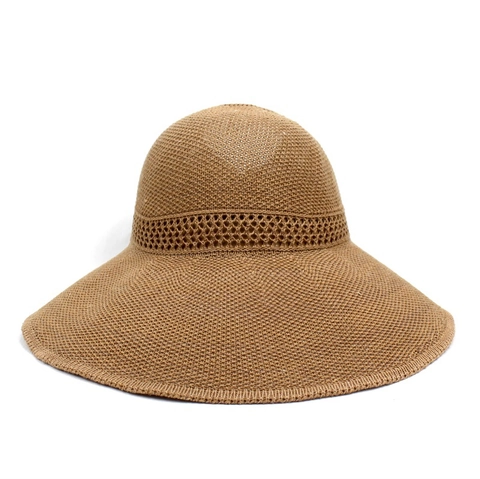 Women Large Brim Straw Sun Hat Foldable Paper Braid Beach Hat With Bow Elegant Hollow Knit Vacation Shading Summer Hat