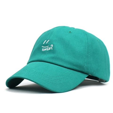Unisex Baumwolle Smiley Bestickt Baseballkappe Verstellbar Outdoor Sonnenschutz Sport Mode Dad Hat Gebogene Krempe Kopfbedeckung