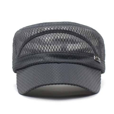 Ademende Gaas Militaire Pet Flat Top Cadet Cap Verstelbare Zonbescherming Buitensport Army Hat Voor Dames En Heren