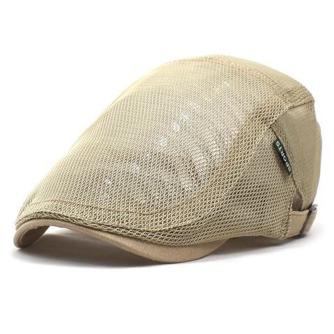 Men Mesh Breathable Beret Flat Cap Adjustable Ivy Hat Outdoor Sport Sunshade Lightweight Summer Newsboy Cap Accessories