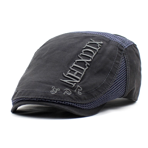 Summer Breathable Mesh Beret Hat Men Women Cotton Flat Cap Adjustable Vintage Newsboy Cap Sunshade Outdoor Casual Streetwear Hat