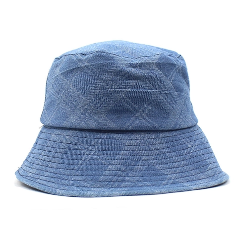 Retro Washed Denim Plaid Bucket Hat For Men Women Outdoor Sun Protection Fashion Checkered Sunshade Fisherman Hat Cotton