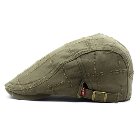 Gorra Plana de Algodón Vintage para Hombre Mujer Ajustable Desgastada Cuadros Gorra Newsboy Casual Sombrilla Gorra de Exterior
