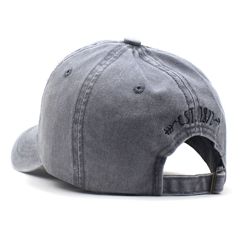 Vintage Washed Cotton Baseball Cap For Men Women Bear Embroidery Distressed Adjustable Snapback Outdoor Sun Hat National Park Style