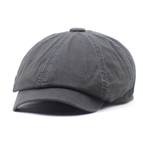 Klassische Schiebermütze für Herren aus Baumwolle 8 Panel Achteckige Mütze Einfarbige Baskenmütze Verstellbare Flatcap für Outdoor Aktivitäten