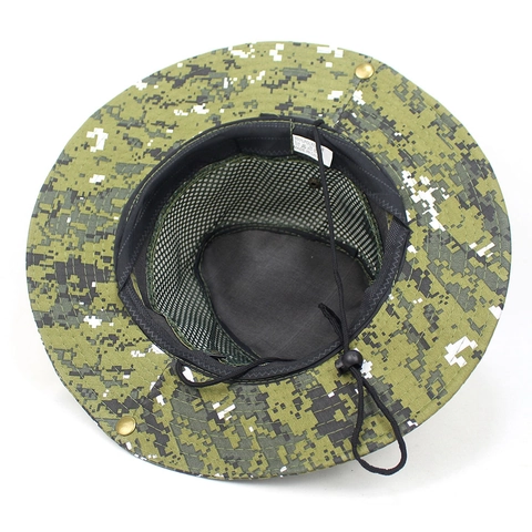 Digital Camouflage Bucket Hat For Men Women Breathable Mesh Outdoor Fishing Bonnie Hat Sun Protection Foldable Hiking Cap
