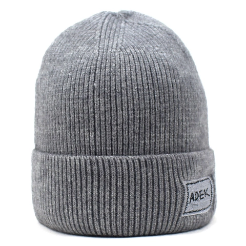 Berretto in Maglia Caldo Per Uomo Donna Tinta Unita Invernale A Coste Con Toppa Lettera Casual Outdoor Soft Skull Cap