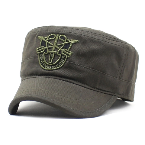 Vintage Baumwolle Cadet Cap Flacher Kopf Militär Hut Für Herren Damen Gequält Armee Patrouillenmütze Einstellbar Sonnenschutz Outdoor Baseball Hut