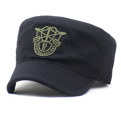 Vintage Baumwolle Cadet Cap Flacher Kopf Militär Hut Für Herren Damen Gequält Armee Patrouillenmütze Einstellbar Sonnenschutz Outdoor Baseball Hut