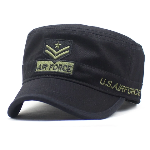 Herren Militär Mütze Baumwolle Flat Top Air Force Camouflage Baseball Kappe Verstellbare Outdoor Armee Mütze