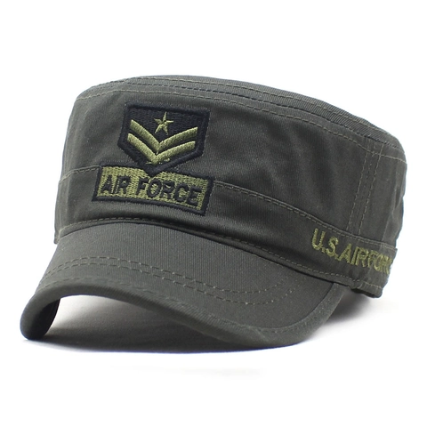 Herren Militär Mütze Baumwolle Flat Top Air Force Camouflage Baseball Kappe Verstellbare Outdoor Armee Mütze
