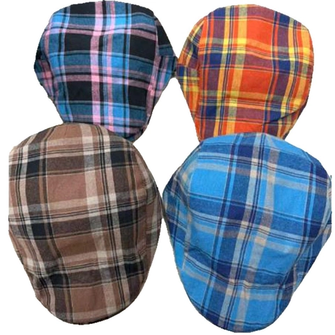 British Vintage Plaid Beret Hat For Men Women Classic Casual Checkered Ivy Cap Cotton Newsboy Flat Cap Painter Hat