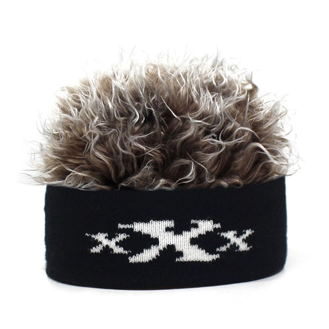 Divertente Cappello Parrucca Berretto Lavorato a Maglia Con Capelli Sintetici Hip Hop Streetwear Street Style Per Adulti Festa Cosplay Accessori