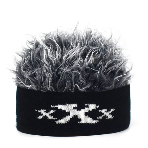 Divertente Cappello Parrucca Berretto Lavorato a Maglia Con Capelli Sintetici Hip Hop Streetwear Street Style Per Adulti Festa Cosplay Accessori