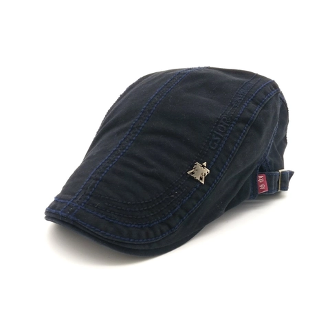 Vintage British Style Cotton Flat Cap Adjustable Beret Hat With Metal Badge Embroidery Newsboy Cabbie Cap For Men Women Casual Outdoor Sunshade Hat