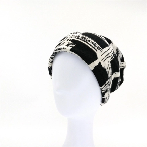 Dames Mode Gebreide Muts Beanie Kasjmier-achtig Materiaal Graffiti Geometrisch Patroon Warme Pullover Schedelmuts