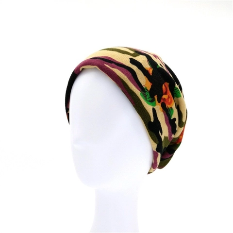 Bonnet Beanie Camouflage Floral Femme Multifonctionnel Automne Hiver Cache-cou Foulard Chapeau en Tricot