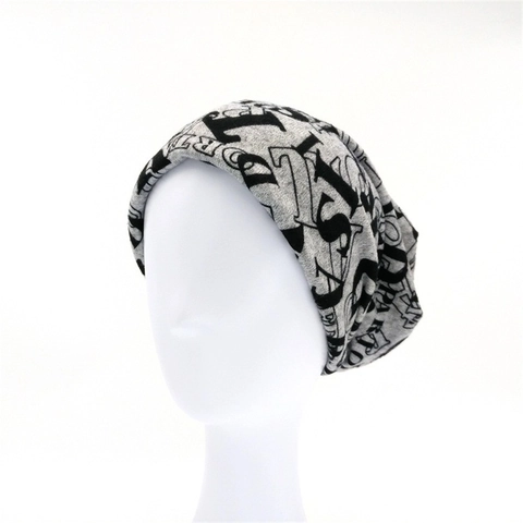 Gorro de Punto para Hombre y Mujer Imitación Cachemira Estampado Letras Gorro Pullover Invierno Cálido Doble Capa Streetwear