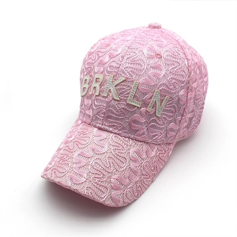Berretto da Baseball in Pizzo Floreale da Donna Ricamo Lettere BRKLN Cappello da Sole Regolabile per Viaggi All'aperto Spiaggia