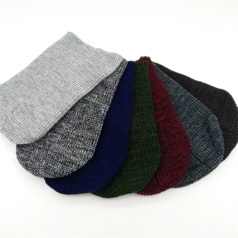 Casual Knit Beanie Hat For Men Women Warm Solid Color Pullover Soft Woolen Yarn Stretchy Winter Skull Cap Accessories