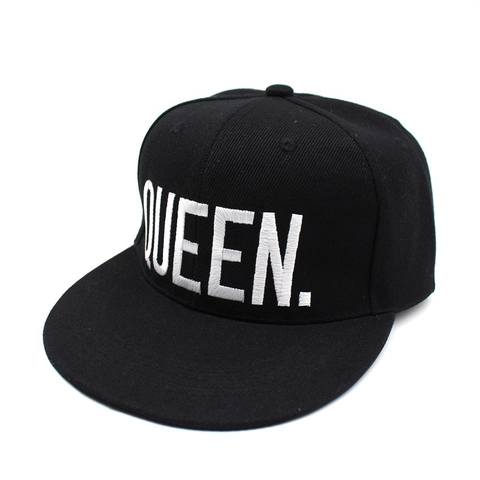 Cappellino da Baseball Queen King Ricamo Alfabeto Coppia Visiera Piatta Snapback Hip Hop Streetwear Parasole Cotone Moda