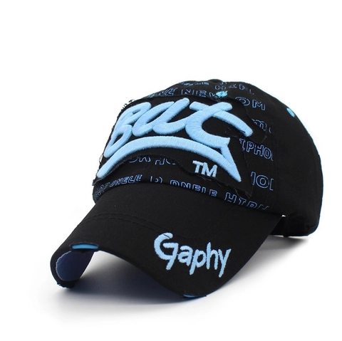 Hip Hop Distressed Letter Embroidery Baseball Cap Cotton Blend Adjustable Outdoor Sun Hat For Men Women Retro Streetwear Cap