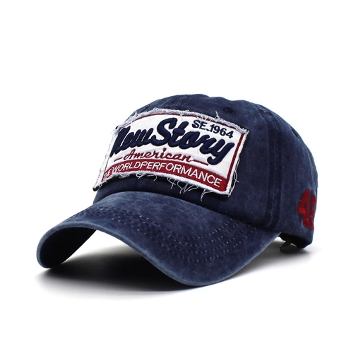 Berretto da Baseball Vintage in Cotone Lavato Ricamo di Lettere Distressed Cappello da Sole Regolabile Retro Outdoor Casual Sport Unisex