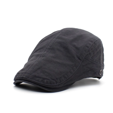 Béret Vintage Matelassé en Coton Polyester Hommes Femmes Casquette Plate Réglable Style Britannique Protection Solaire