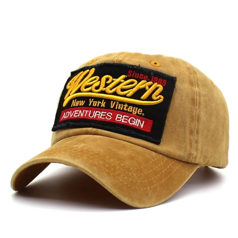 Vintage Washed Cotton Baseball Cap For Men Women Adjustable Retro Letter Patchwork Embroidered Sun Hat Casual Outdoor Cap