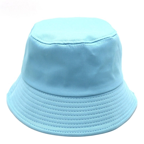 Sombrero Tipo Pescador de Algodón Color Sólido Unisex Parte Superior Plana Ala Ancha Protección Solar Plegable